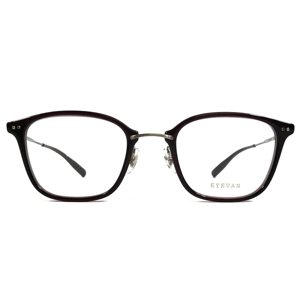 Eyevan Eyeglasses Frames MacDougal DBE Dark Burgundy Antique Gray 48-22-145